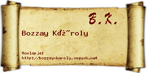 Bozzay Károly névjegykártya